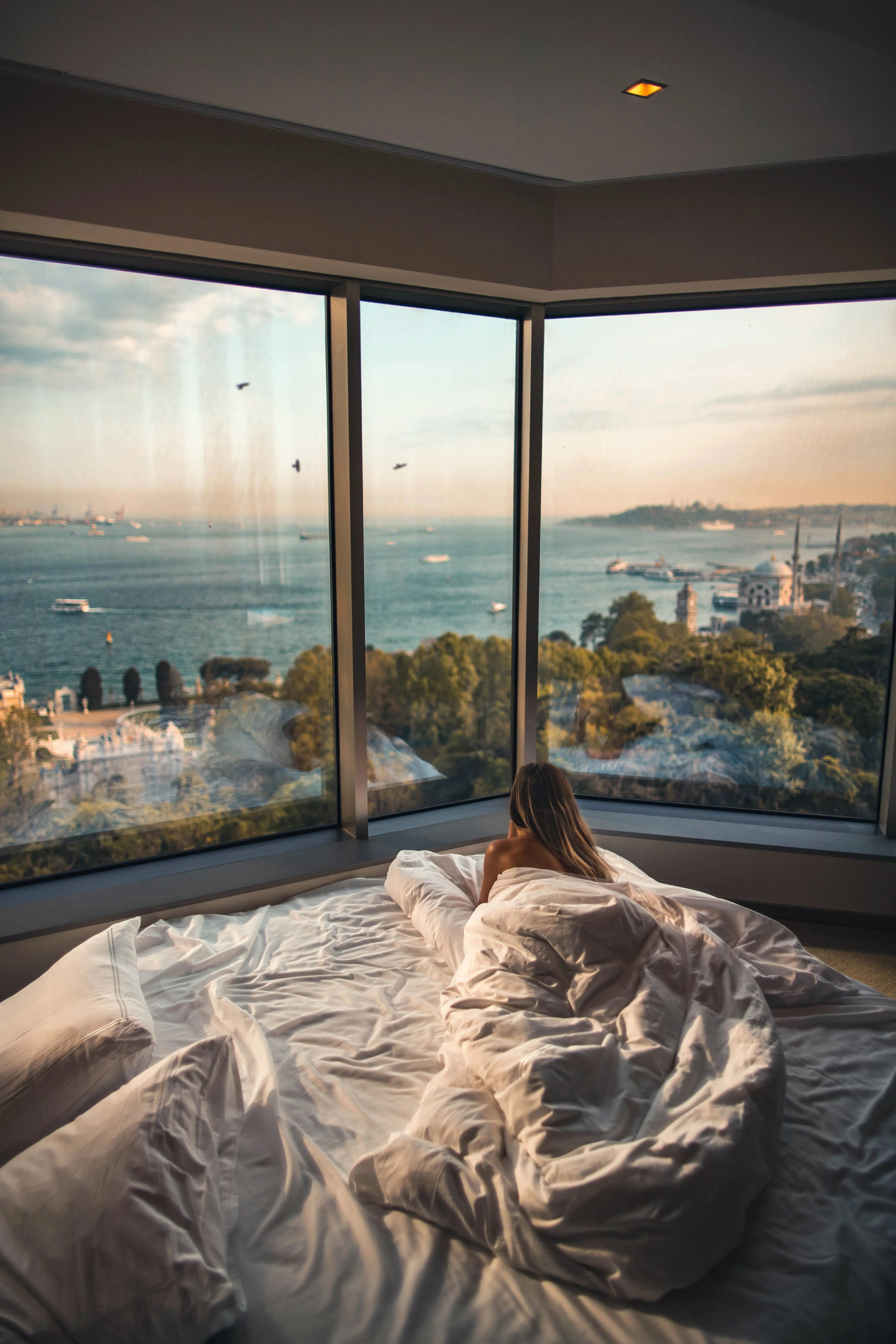 Luxury apartment with a view and girl